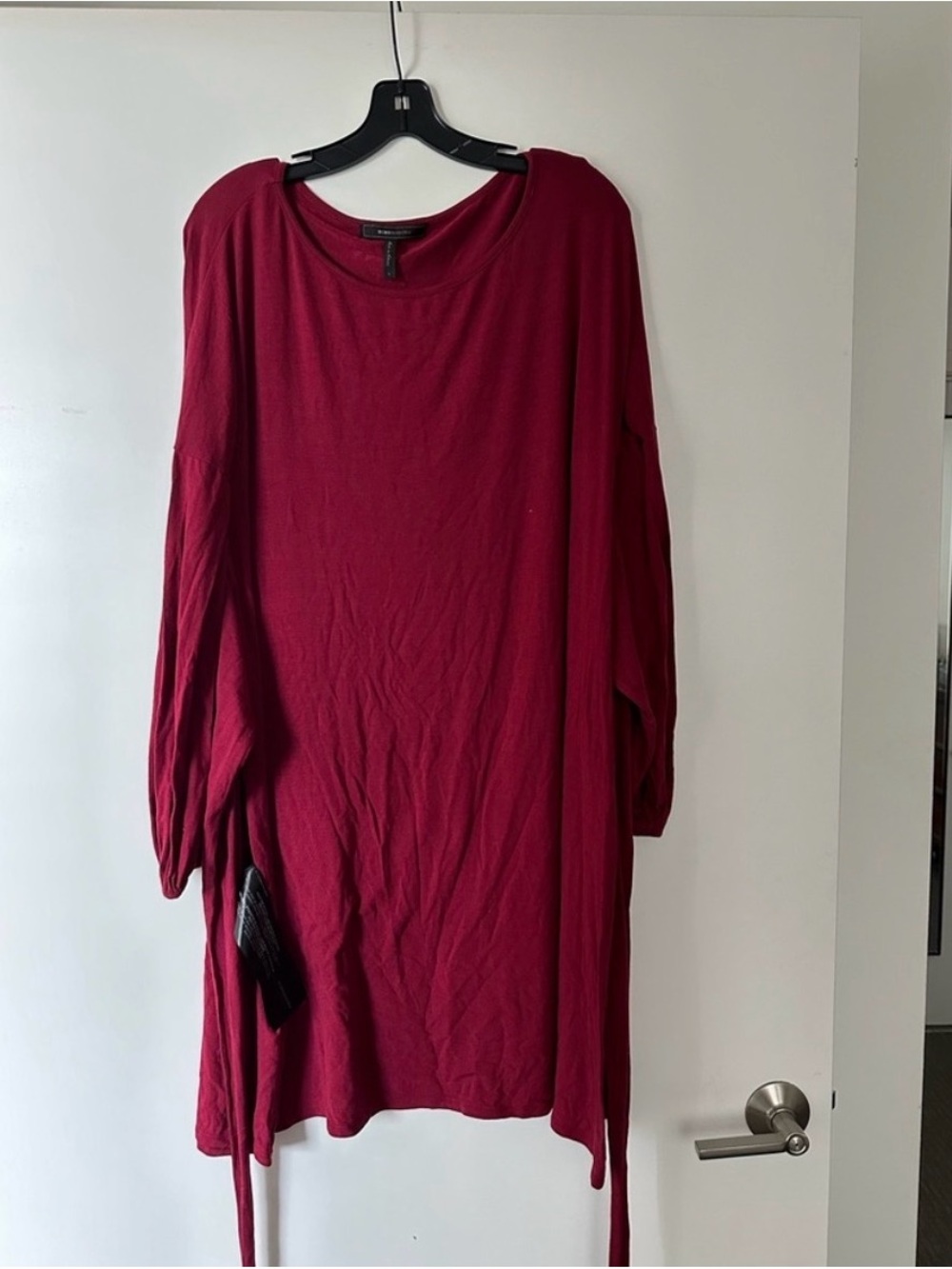 Bcbg Women's Long Sleeve Burgundy Dress